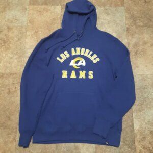 New. '47 Los Angeles Rams Varsity Arch Headline Royal Hoodie. Size Large.